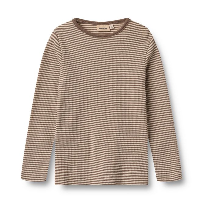 Hovedbilde  Wool T-Shirt L/S Alfie (Brown stripe)